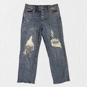 Wild Fable Distressed High Rise Straight Ankle Jeans